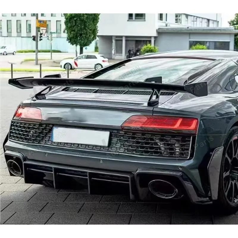 For Audi R8 2023+ Dry Carbon Fiber Rear Diffuser Rear Bumper Splitter Lip Diffuser Cover Upgrade Body Kit