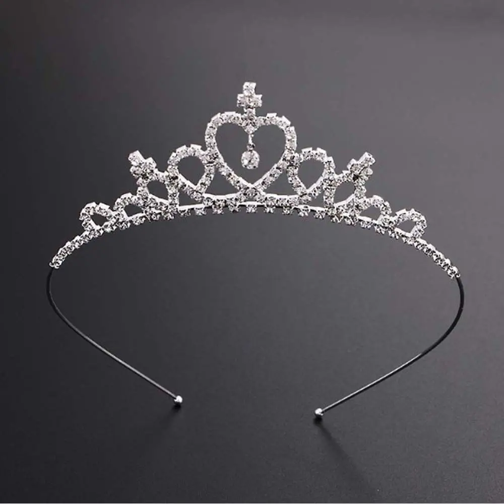 Cristal Diamante Tiara Hair Hoop para Meninas, Princesa Hairband para Crianças, Party Crown Headband para Mulher, Acessórios para Cabelo, 1Pc