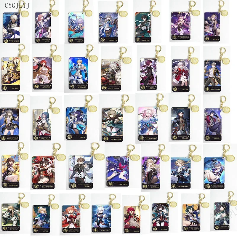 

36pcs Game Honkai:Star Rail Keychain Anime Figure Cosplay Cartoon Welt Yang March 7th Key Ring For Bag Pendant Aaccessories Gift