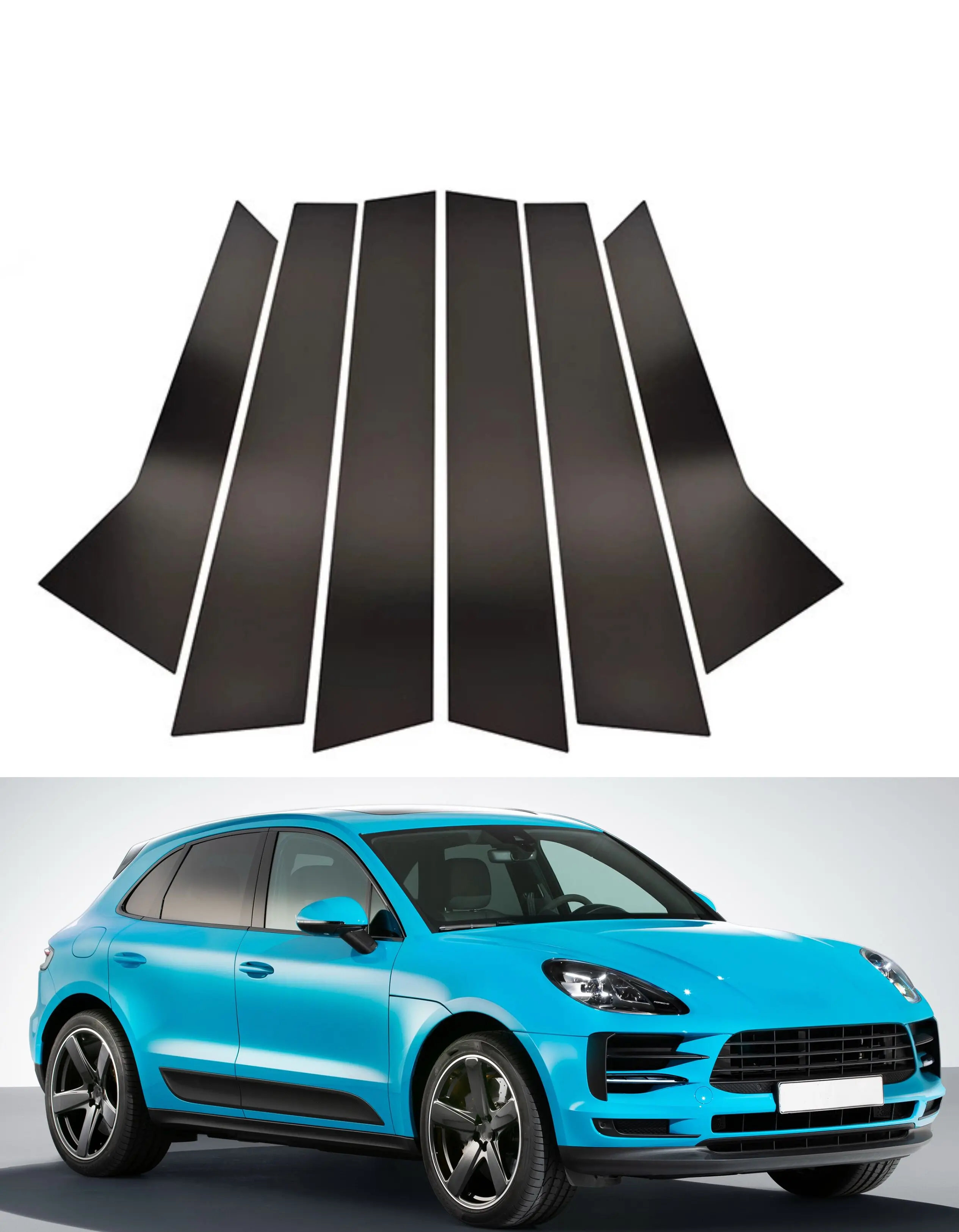 6PCS Słupki samochodowe Osłona okna drzwi Do Porsche Macan 2014 2015 2016 2017 2018 2019 2020 2021 2022 Akcesoria Auto