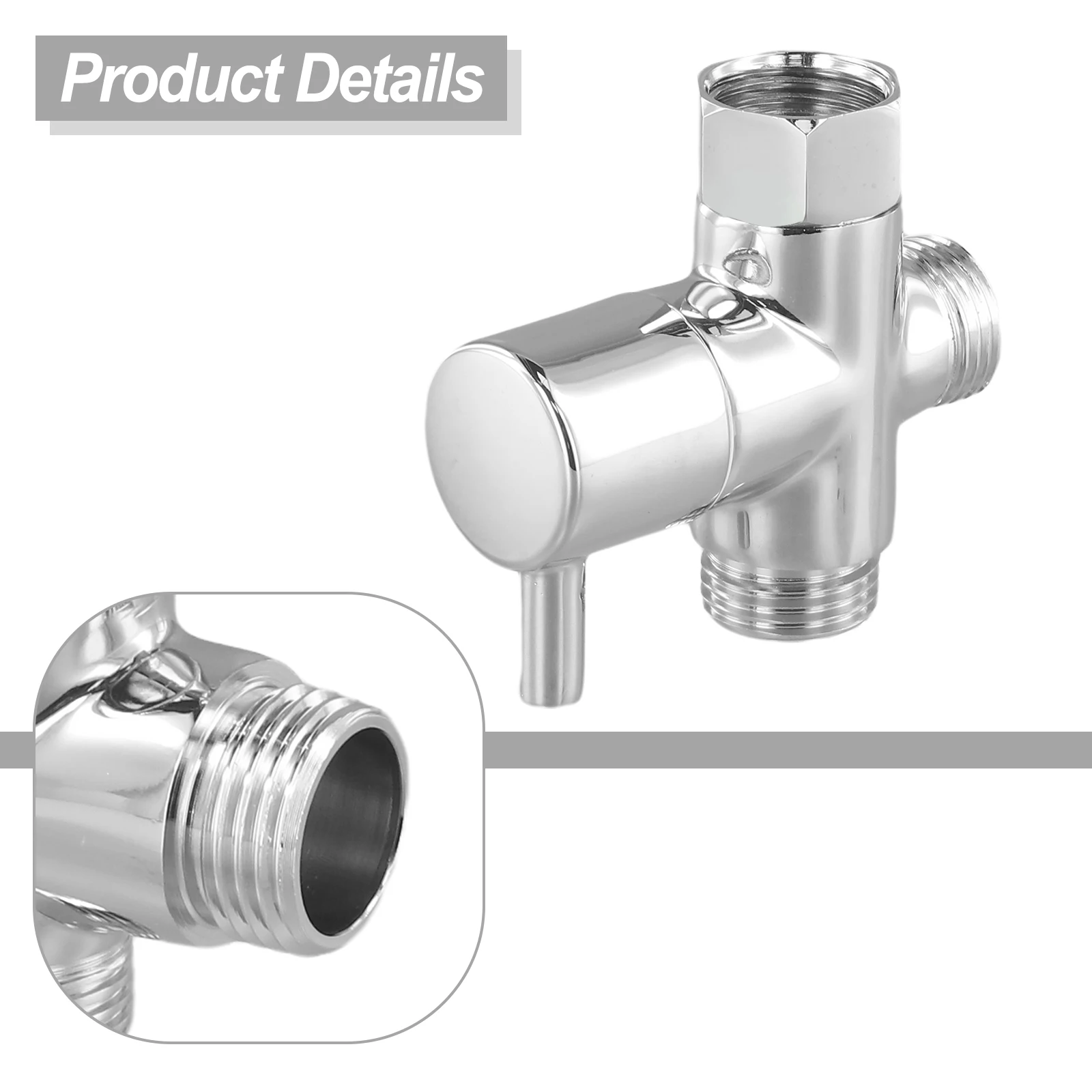 Accessory Equipment Supply Diverter Valve Replacement Rotating joint Shower Head T-Adapter Chrome Plated Brass