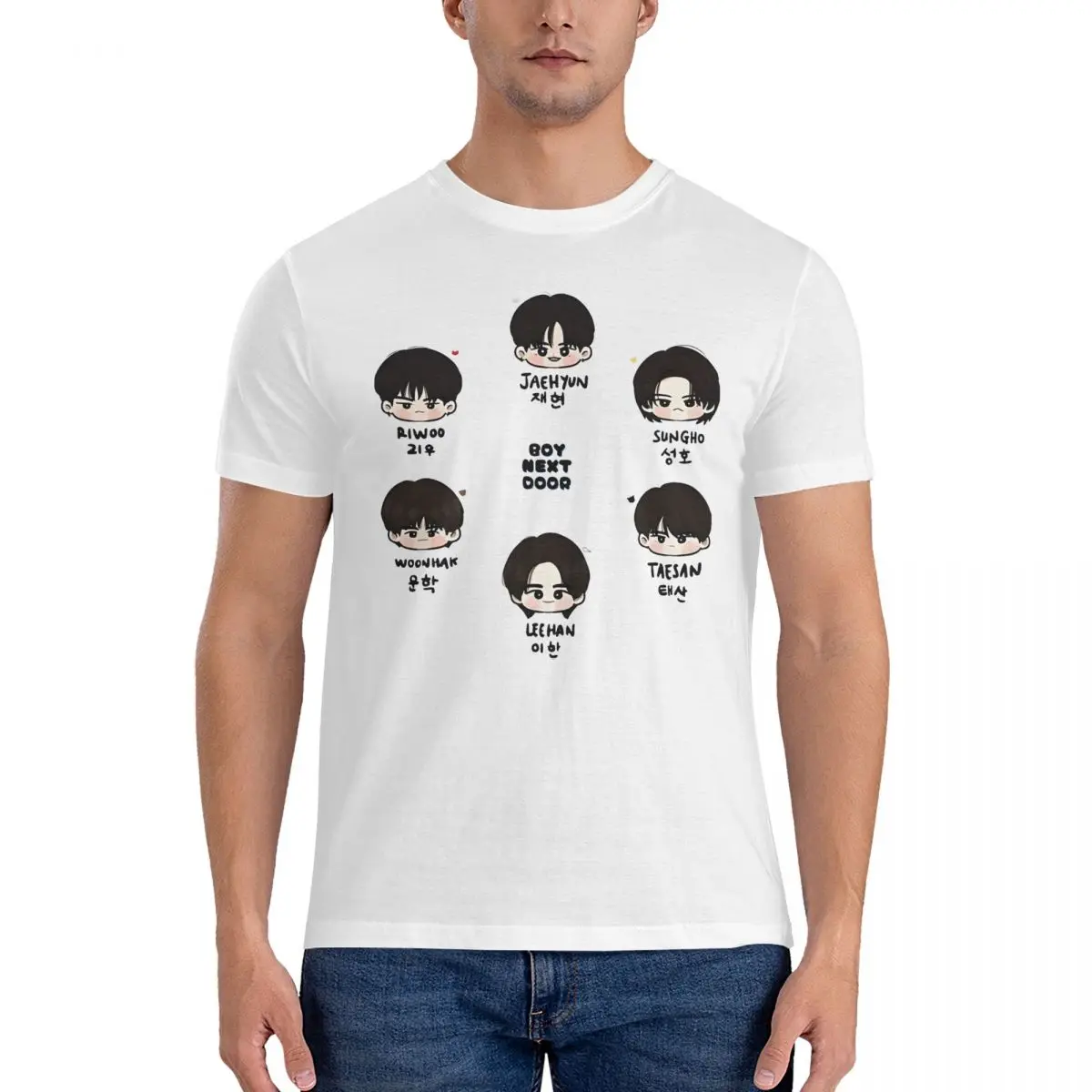 

Men Boynextdoor BND Cute T Shirt BOYNEXTDOOR Cotton Tops Casual Short Sleeve Crew Neck Tee Shirt Unique T-Shirts