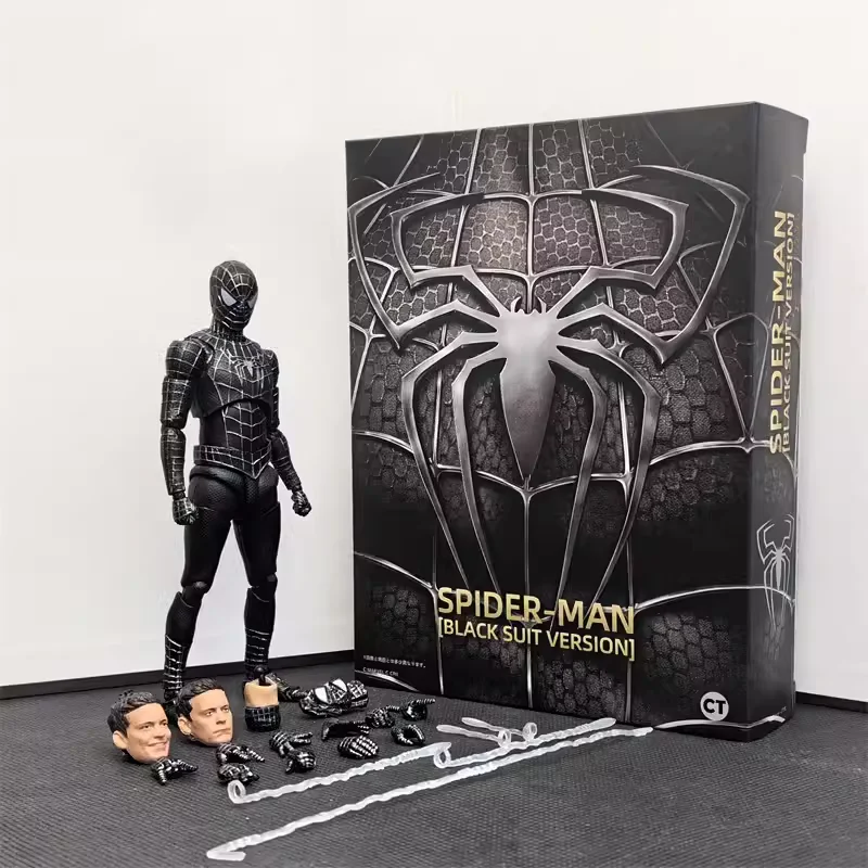 Spider-Man Black Suit Edition S.H.Figuarts Andrew Garfield Amazing Spider-Man Shf Anime Action Figures Model Collectible Toys