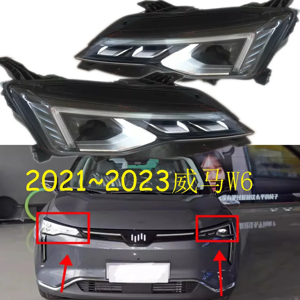 

1pcs car accessories bumper NYK head light for WM W6 headlight Weltmeister headlamp 2021~2023y for WM W6 fog lamp