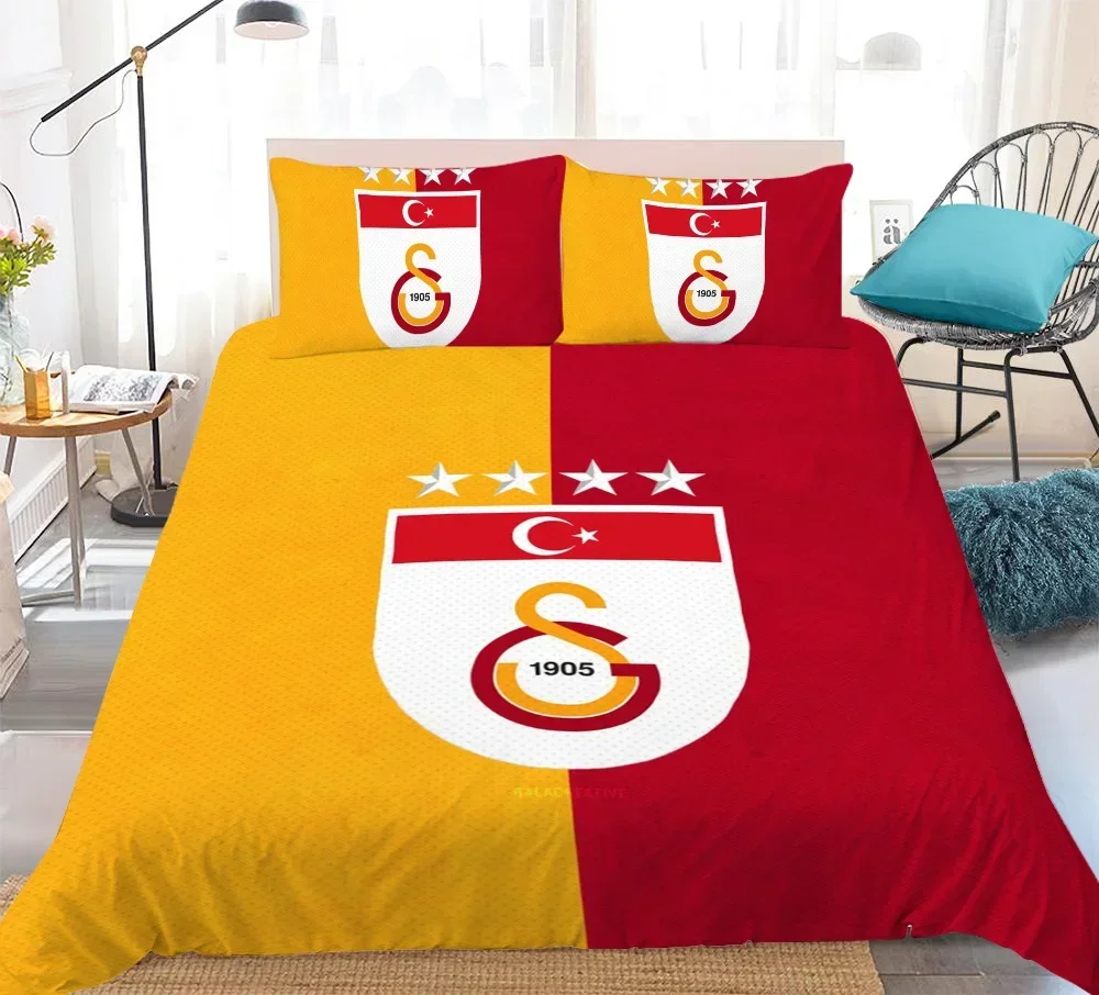 Twin Size Bedding Set Double Size Pillow Cases Comforter Sets G-Galatasaray Double Bed Sheets Bedroom Decor for Adults Linen