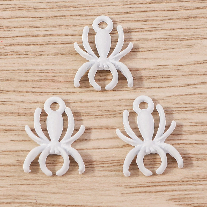 Tusember 10 Stück süße bunte Spinnen-Charms für handgefertigte Schmuckherstellung, Halskette, Ohrringe, Halloween-Charms, Anhänger, DIY-Handwerk – Detail 11