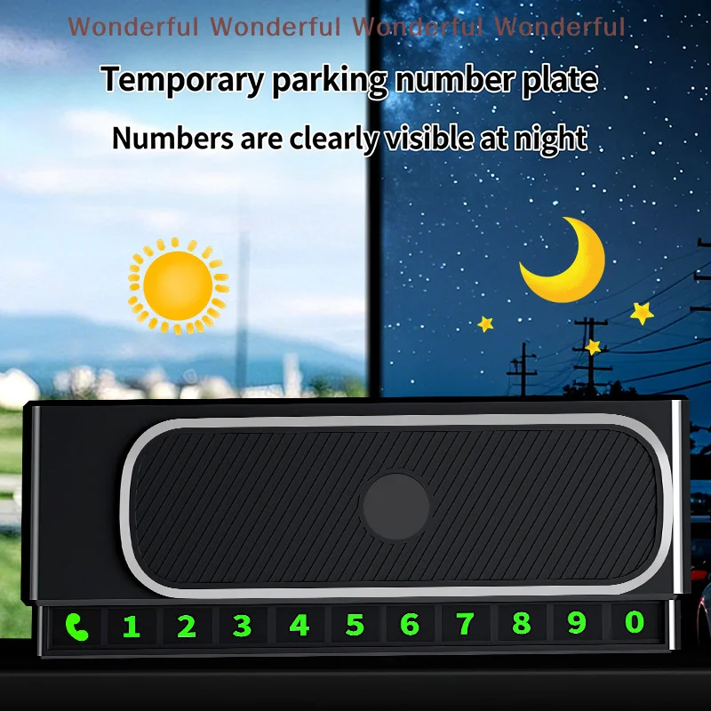 Portable Temporary Parking Phone Number Plate with Concealed Number Card for Secure Contact in Shopping Mall Parking