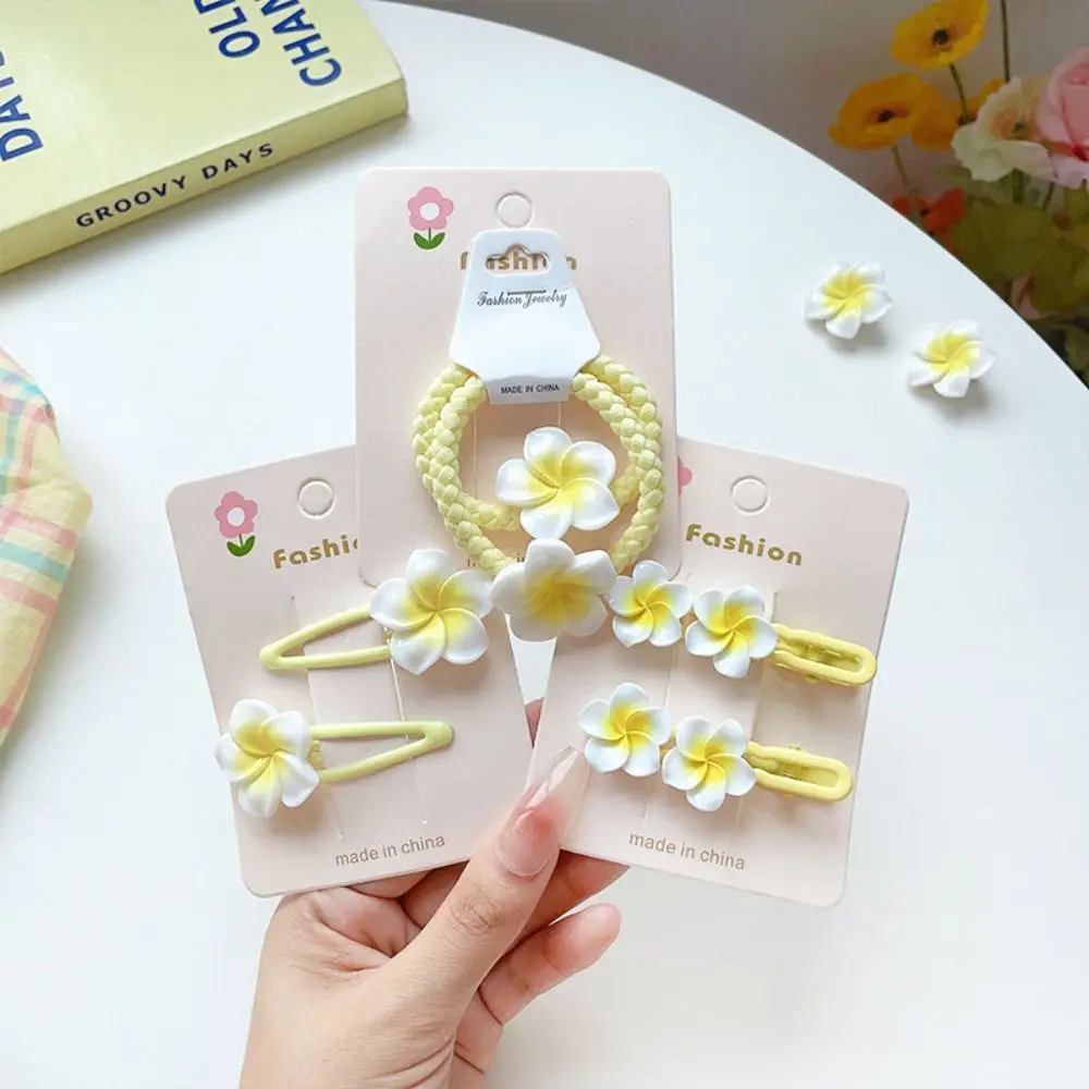 

Hair Rope Plumeria Flower Hair Clip Hair Clip Traditional Egg Flower BB Clip Hair Ornaments Hair Accessories Flower Barrette