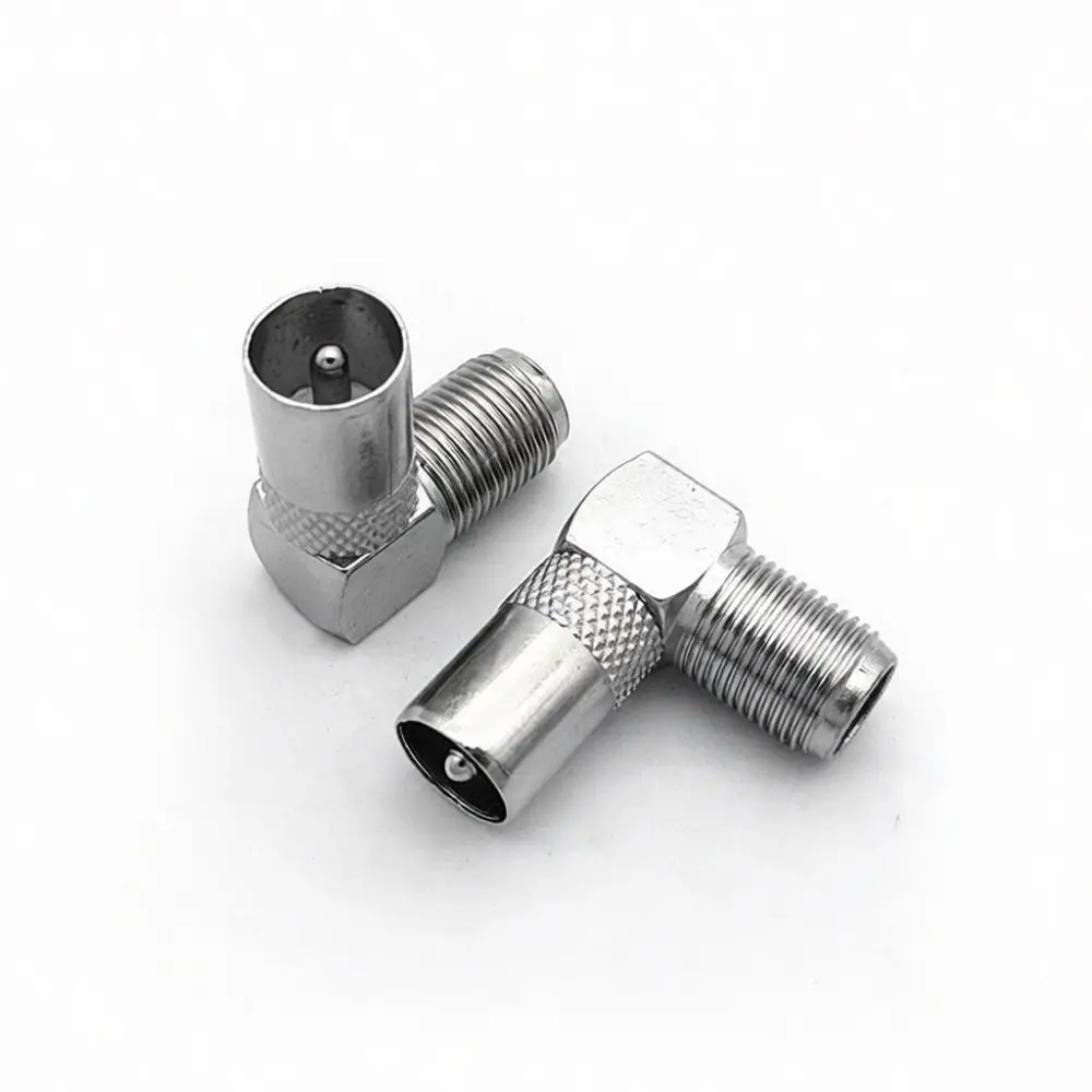 Metal Right Angle F Female To 9 5mm TV Male Adapter Connector RF Signal Converter Plug For Digital Satellite Antenna