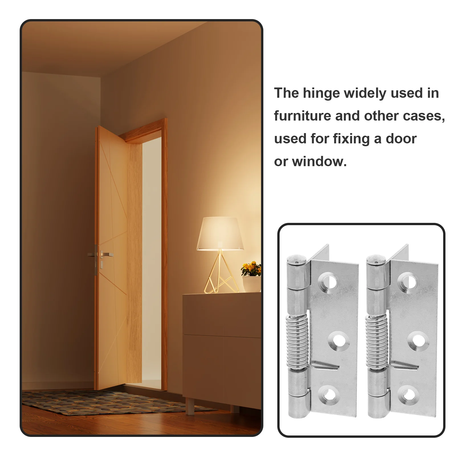 

8Pcs Automatic Rebounding Hinges Stainless Steel Door Hinge Durable Easy Install Bookcase Closet Cabinet Door Spring Hinge