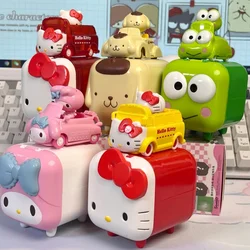 Funny Vehicle Family Series Blind Box Kuromi Pompompurin Hello Kitty Keroppi Badbadtz Maru Action Figure Toys Doll Gifts