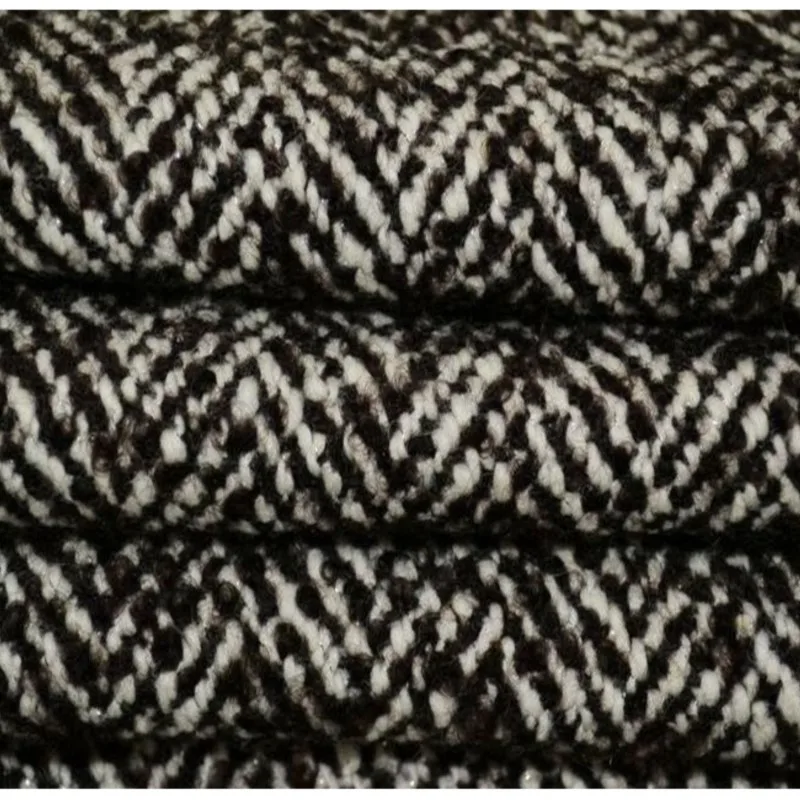 Autumn and winter coffee herringbone wide striped bright silk coarse full wool fashion fabric coat