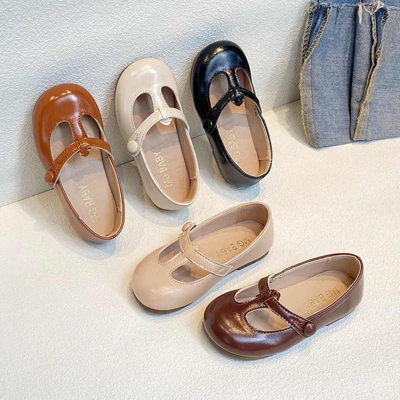 

Модная дизайнерская обувь для девочек, весенне-осенняя детская обувь на плоской подошве, детская обувь из мягкой искусственной кожи для девочек, туфли принцессы с Т-образным ремешком, вечерние, свадебные
