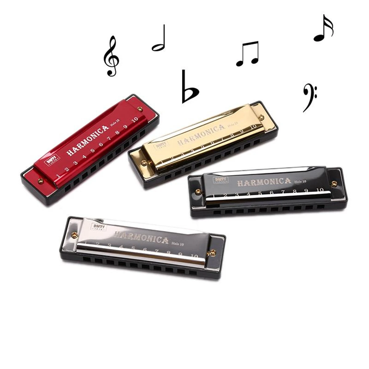 Miwayer 10 Holes Professional Harmonica, Mouth Metal Organ for Beginners Musical Instruments