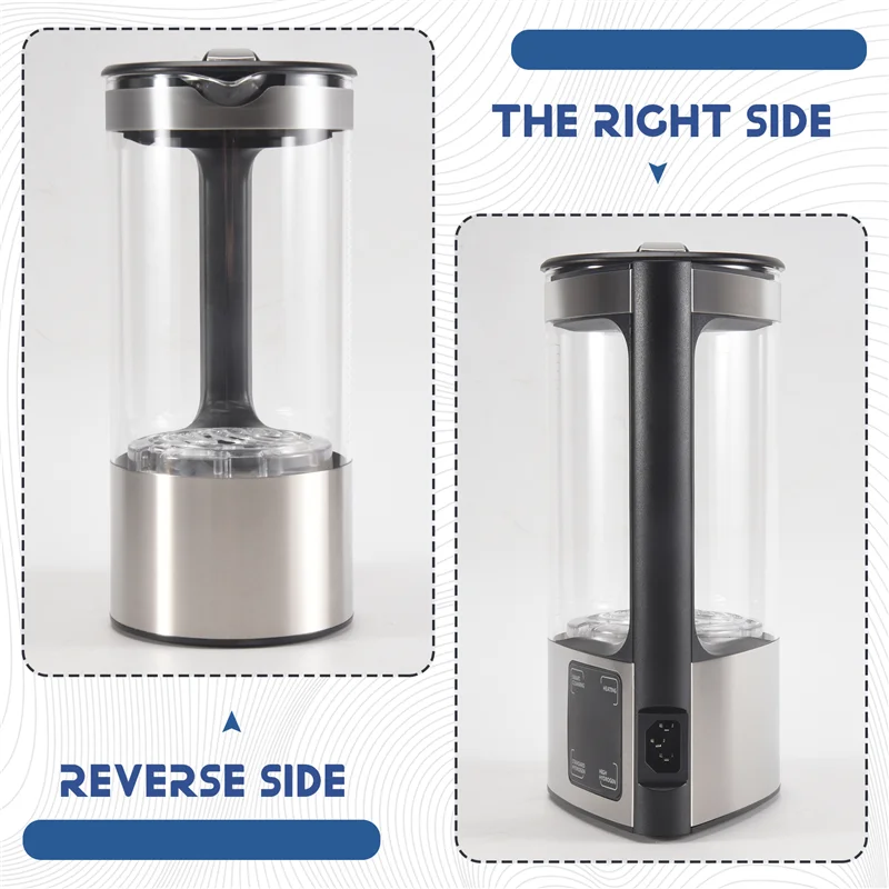 أجزاء الأجهزة 2L زجاجة ماء الهيدروجين الغنية آلة المؤين المياه القلوية تصفية المياه شرب مولد مياه الهيدروجين الولايات المتحدة Plu