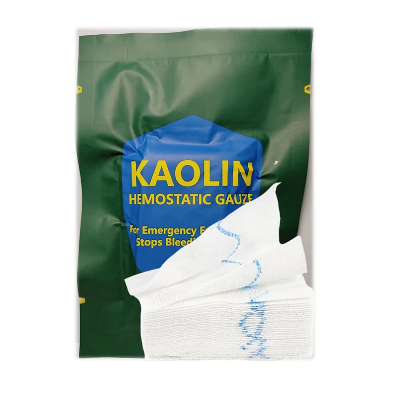 1Bag Hemostatic Kaolin Gauze Combat Emergency Trauma Z-Fold Soluble For Ifak Tactical Military First Aid Kit Medical Wound