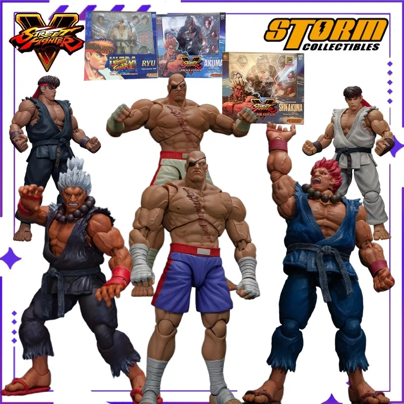 Storm Toys Original 1/12 Street Fighter 5 Akuma pelo blanco fantasma embrujado verdadero fantasma embrujado SDCC muñeca móvil limitada modelo de juguete