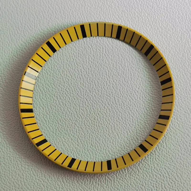 31MM Stainless Steel Watch Chapter Ring SKX 100M Dive SNZF17 SNZF15 Silver Yellow Scale Ring  Fits for Seiko Dive Watch