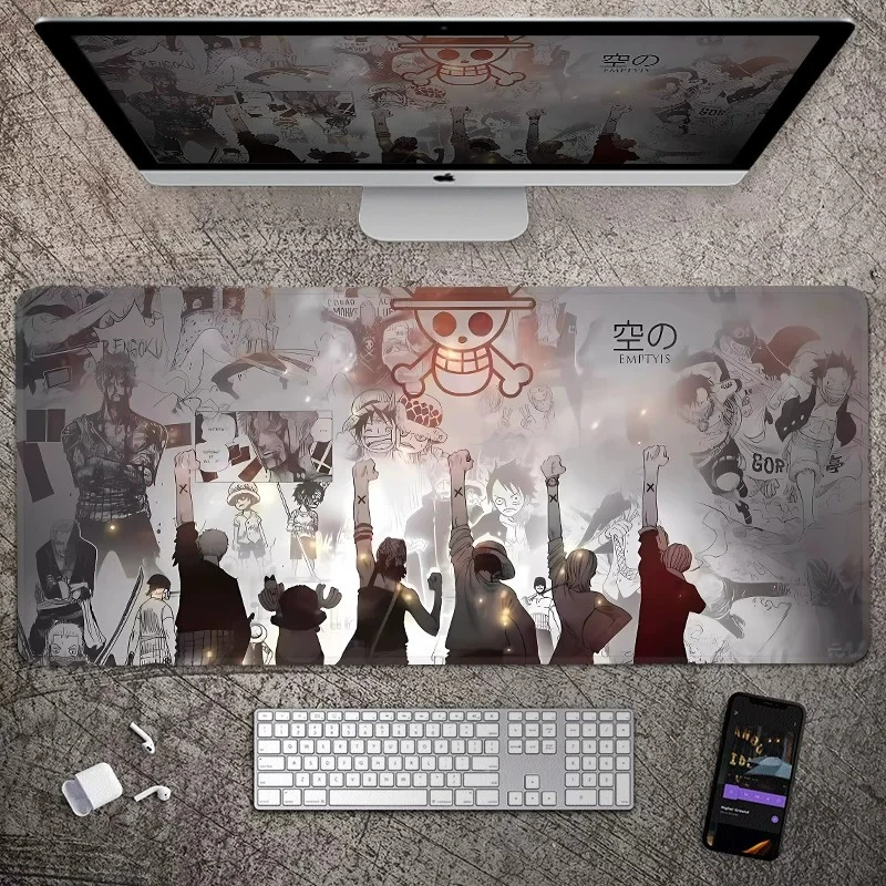 New Animation Office Luffy Roronoa Zoro E-sports Gaming Table Mat ONE PIECE Leather Mouse Pad Oversized Computer Keyboard Pad