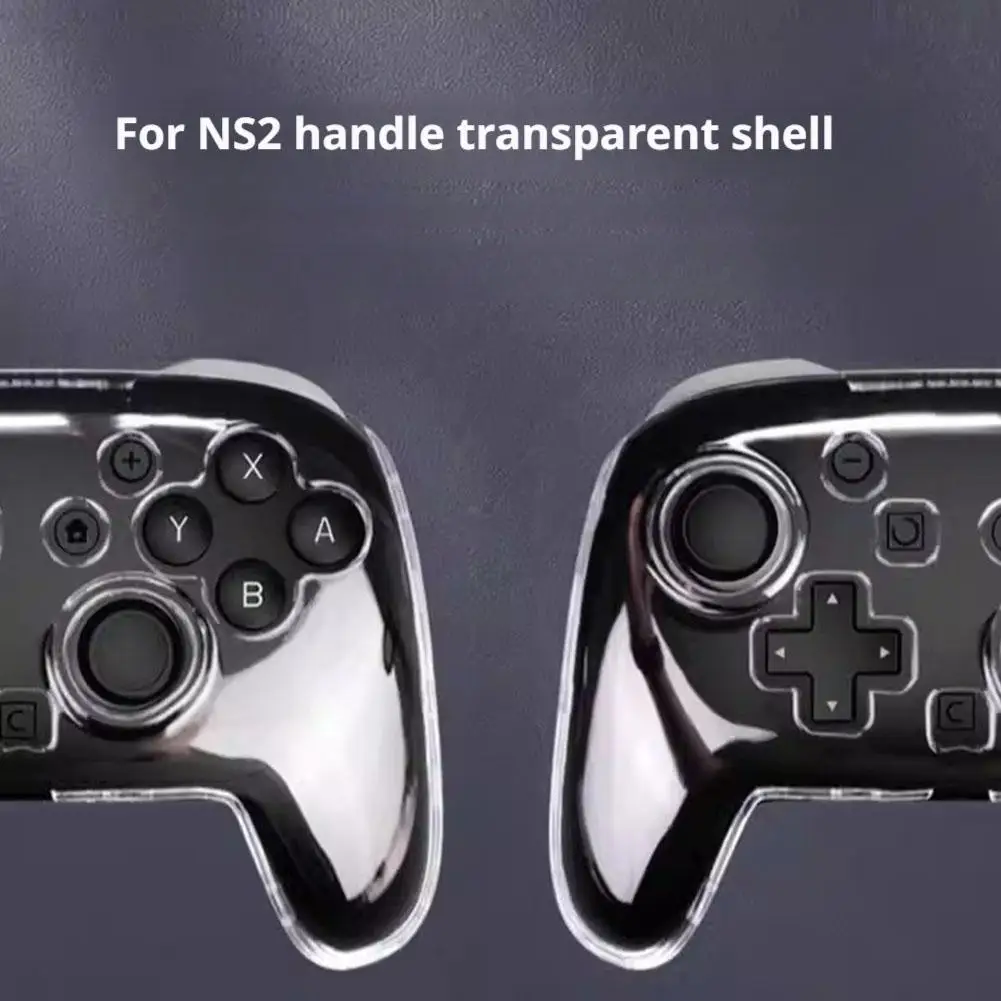 Switch 2 Pro Controller Transparent Protective Case Shockproof Anti-scratch Anti-slip Full Cover Ultra-Clear Crystal Hard Shell