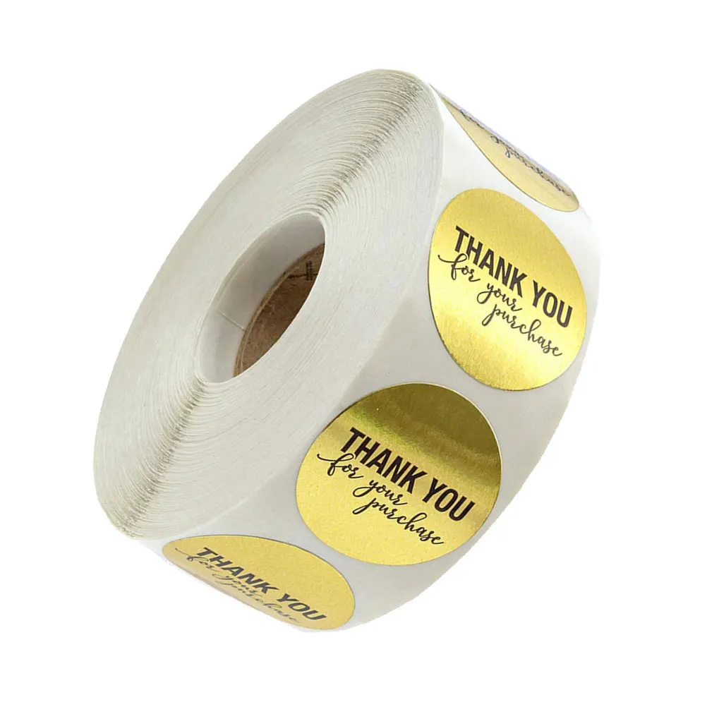 Thank You Sticker Circle Self-Adhesive DIY Wrapping Labels Candy Biscuit Gift Packing Stickers for Stationery