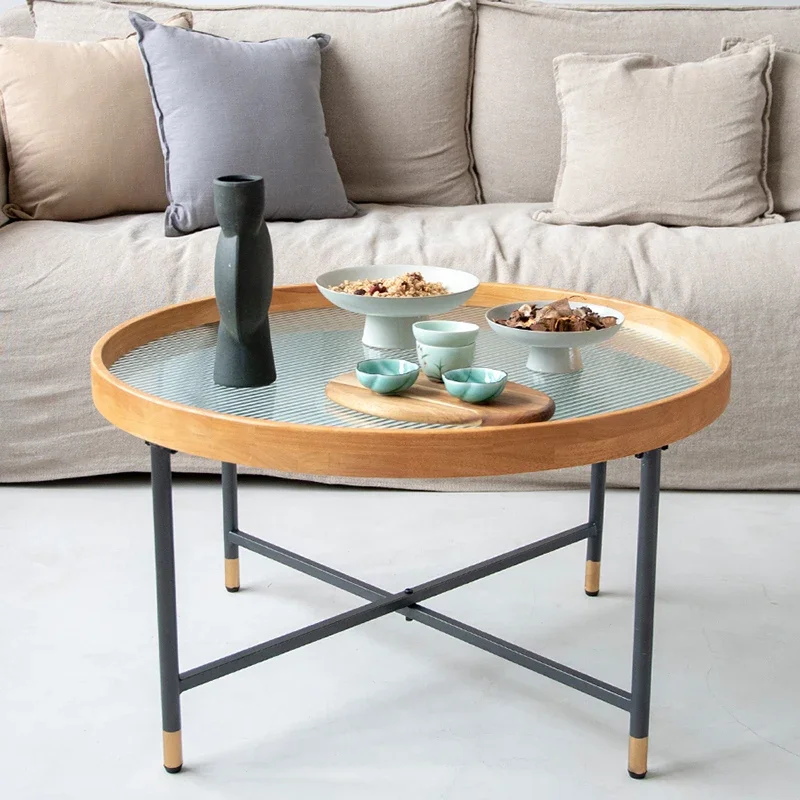 

Modern Style Wholesale Nordic Creative Modern Wooden Wood Designer Luxury Center Wood And Iron Glass Coffee Table