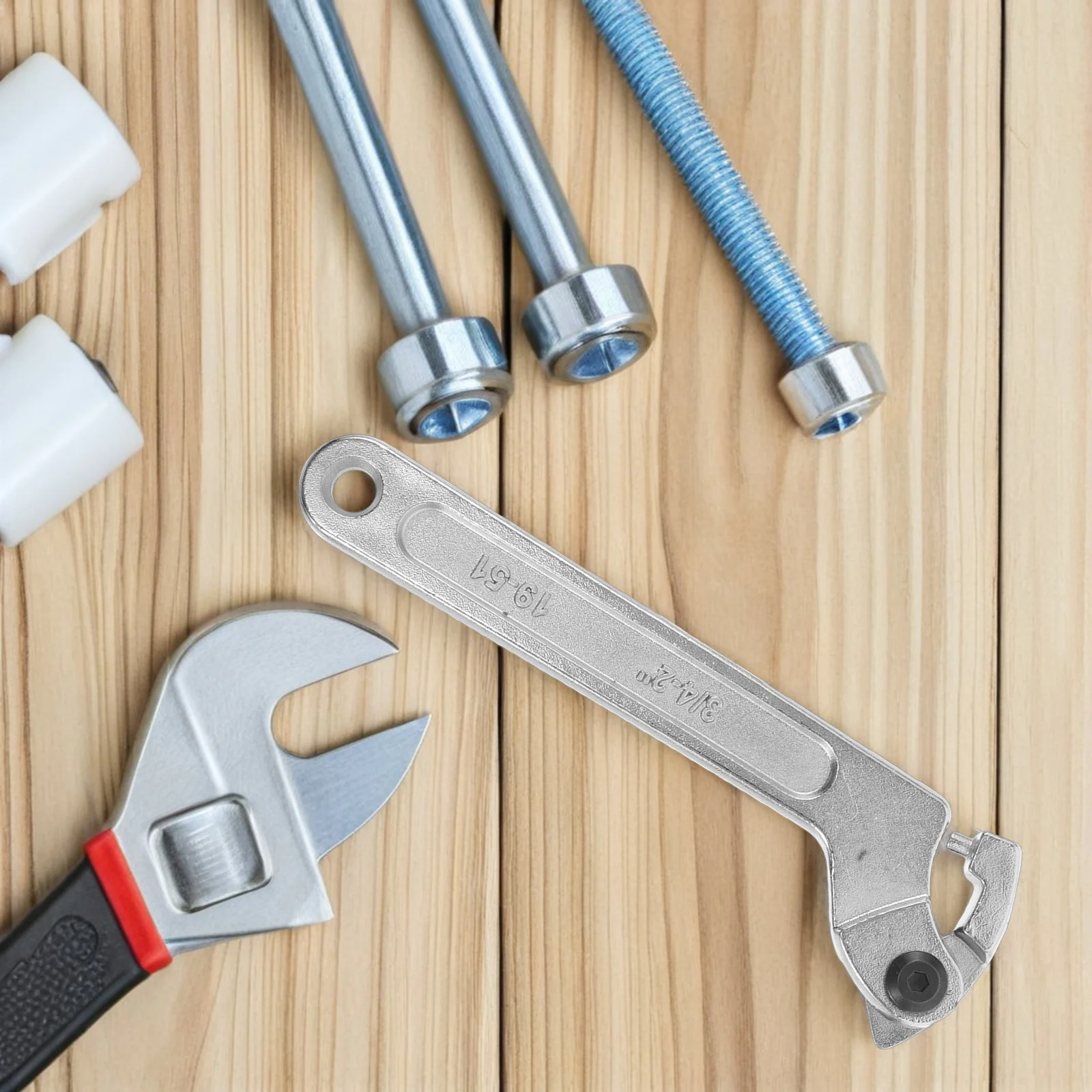 

2pcs Water Meter Adjustment Tool Alloy Steel Hook Spanner For Round Nut Removal Universal Fit Multifunctional Sink Basin Wrench