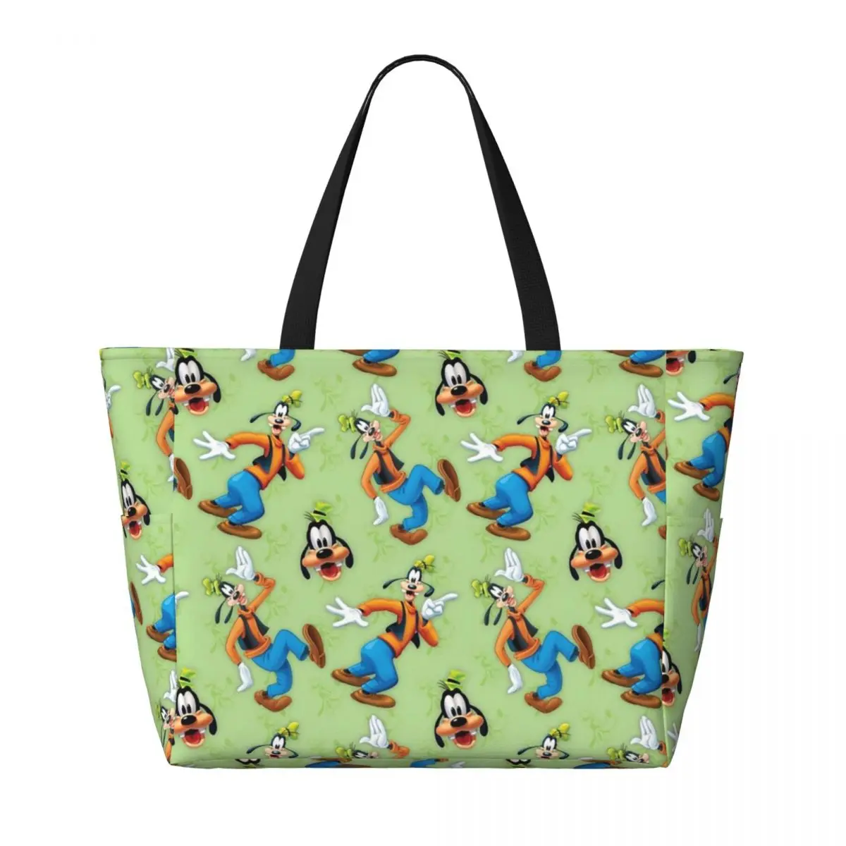 Custom Funny Goofy Beach Tote Bag for Women Cartoon Donald Duck Big Compartment Beach Gym Travel Bags