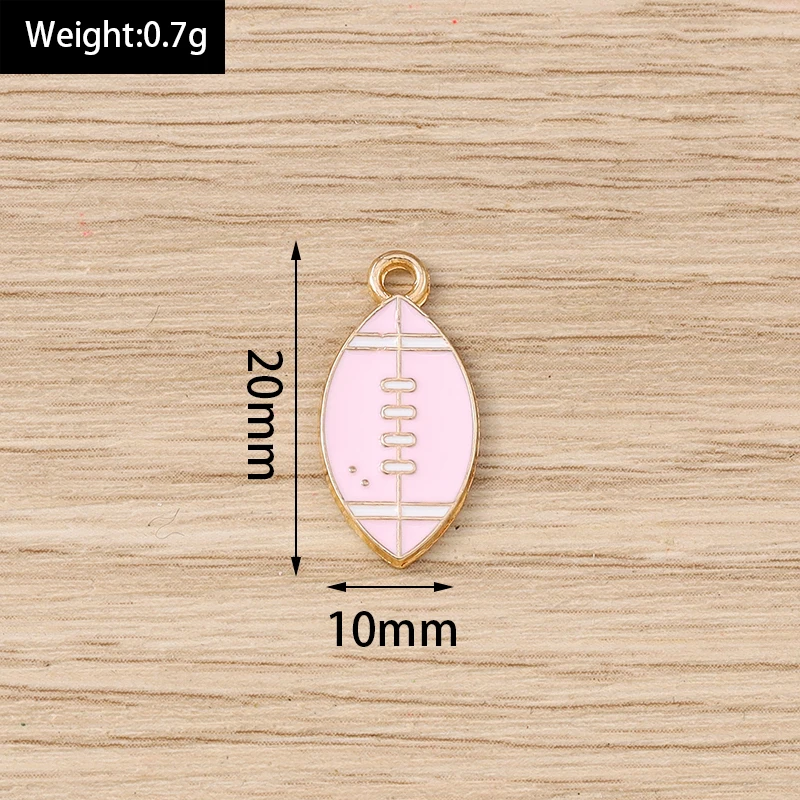 10 Stück niedliche, gemischte Sport-Anhänger, Emaille-Rugby-Hut-Anhänger für die Schmuckherstellung, Ohrringe, Halsketten, DIY-Bastelzubehör – Detail 7