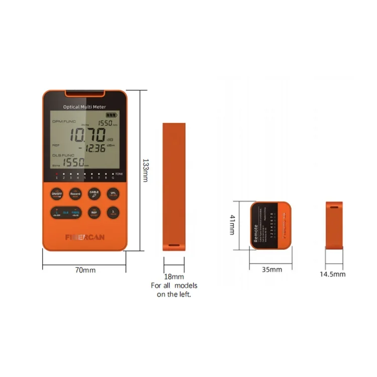 

Optical Power Meter -50~+30dBm fiber optic power meter with RJ45 cable tester remote mode 2.5mm universal connector