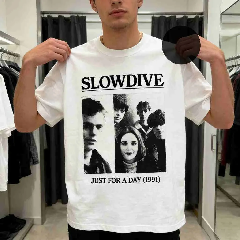 

Футболка Slowdive Рубашка в стиле рок-музыки Рубашка Шураки только на день Slowdive Merch Унисекс Рокерская одежда