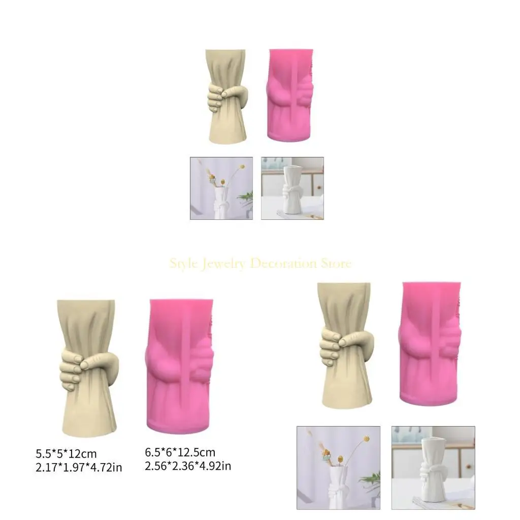 

D46E Silicone Mold DIY Planter Molds Crafting Moulds Hand Shaped Pencil Holder Moulds Suitable for DIY Flower Vase