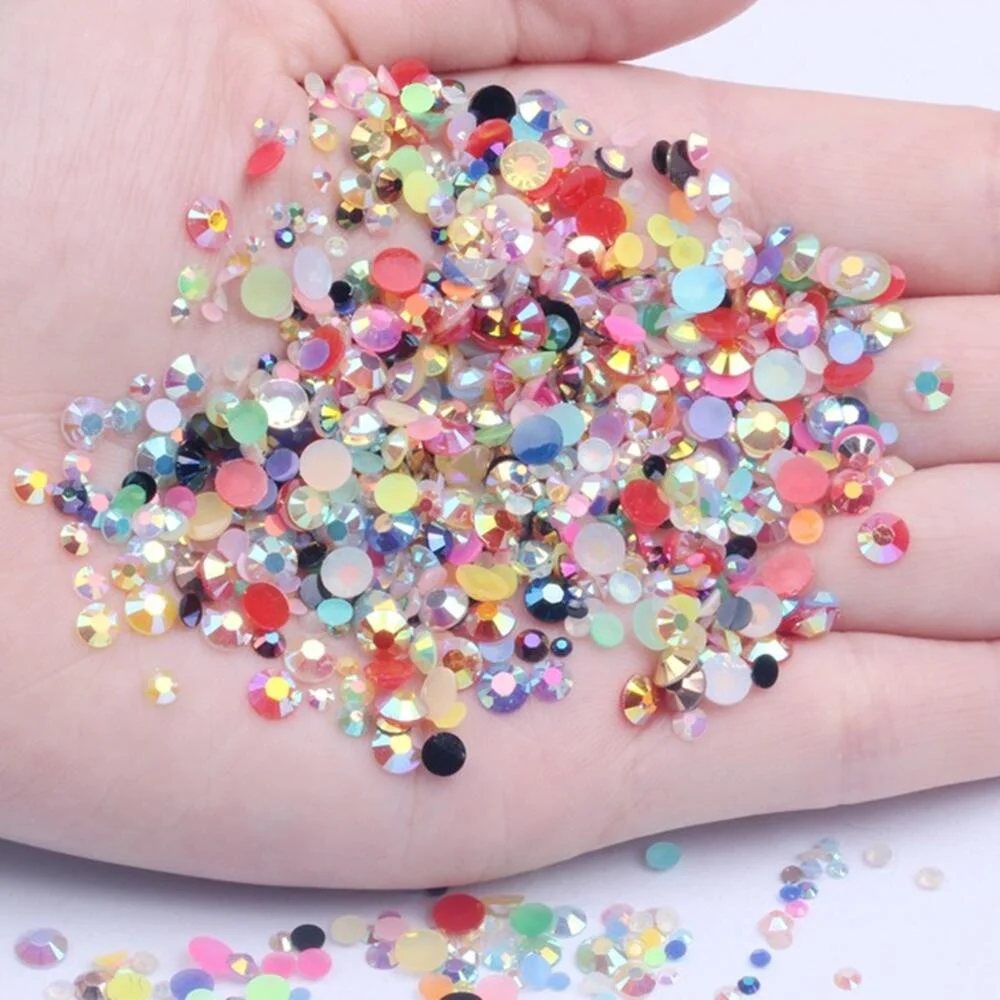 2mm~6mm  Resin Rhinestones for Clothing Decorations Non Hotfix Crystal Nail Gems Flatback Glue on Rhinestone Accessories