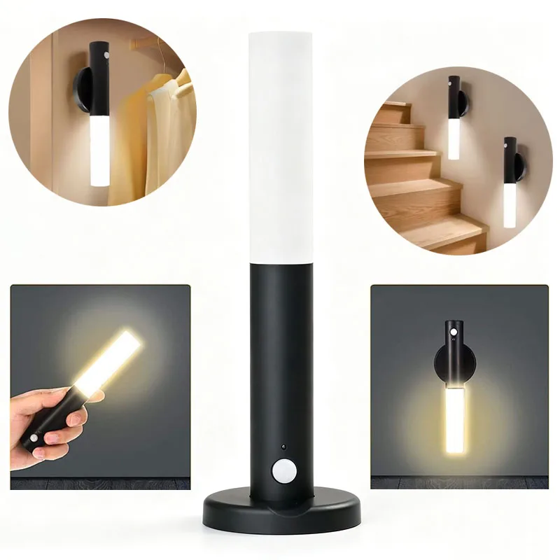 Motion Sensor Night Light 2PACK LED USB-C Rechargeable Magnetic Portable Bedroom Wall Lamp for Hallway Stairs Cabinets Decor