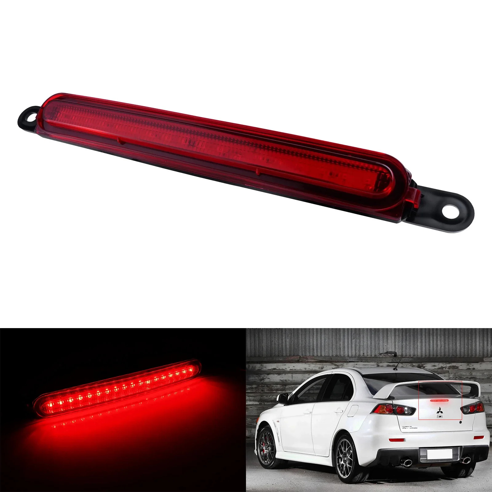 

Для Mitsubishi Lancer EVO X 2008-2016, светодиодный задний багажник, третья Тормозная конструкция, цвет красный