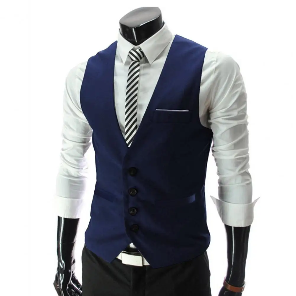 

Vest Mens Suit Business Vest Casual Waistcoat Formal Suit Gilet Slim Formal Style Waistcoat Clothing Business Vest Workwear