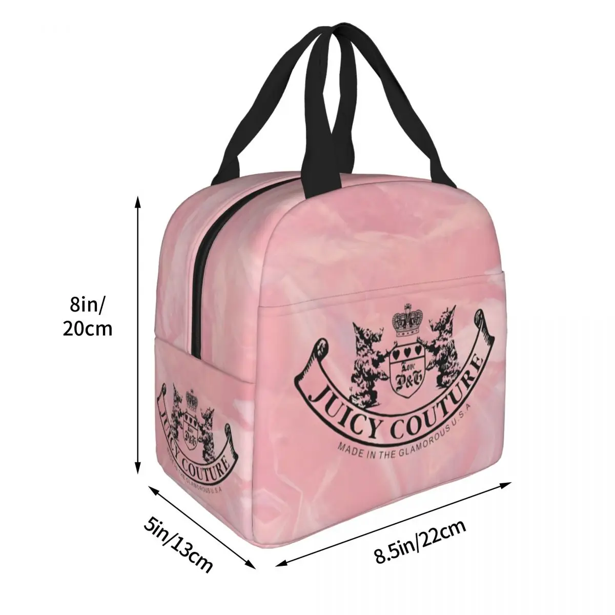 Juicy-Couture Insulated Lunch Bag Leakproof Cartoon Lunch Container Cooler Bag Tote Lunch Box Work Picnic Food Bag