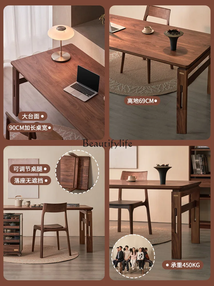 10Black walnut living room dining table large desk