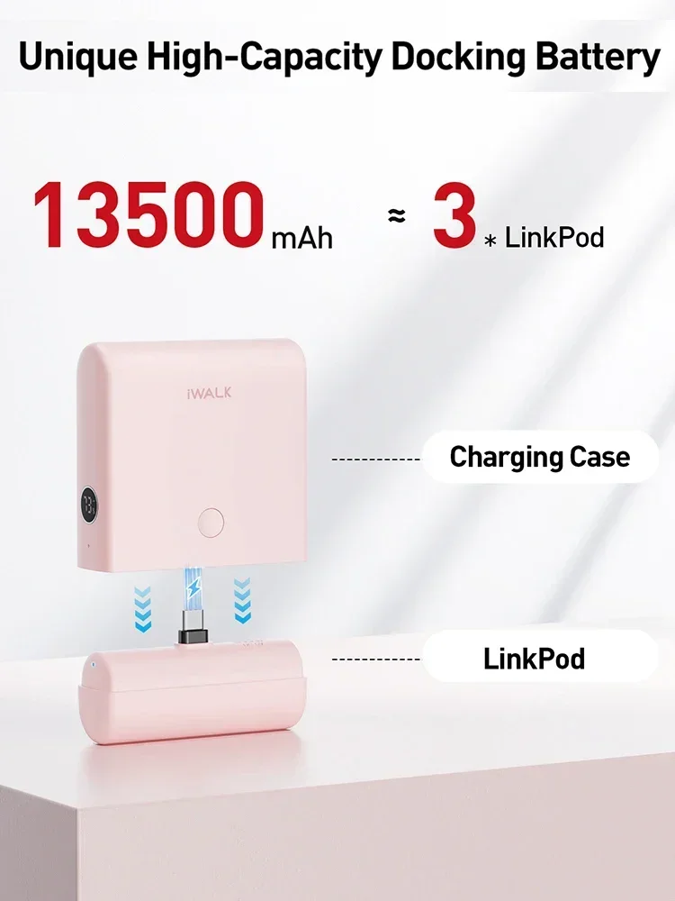 iWALK 13500mAh TYPE-C Power Banks Portable Battery Charger Bank Fast Charge  Large Power bank External Mobile Wireless Camping