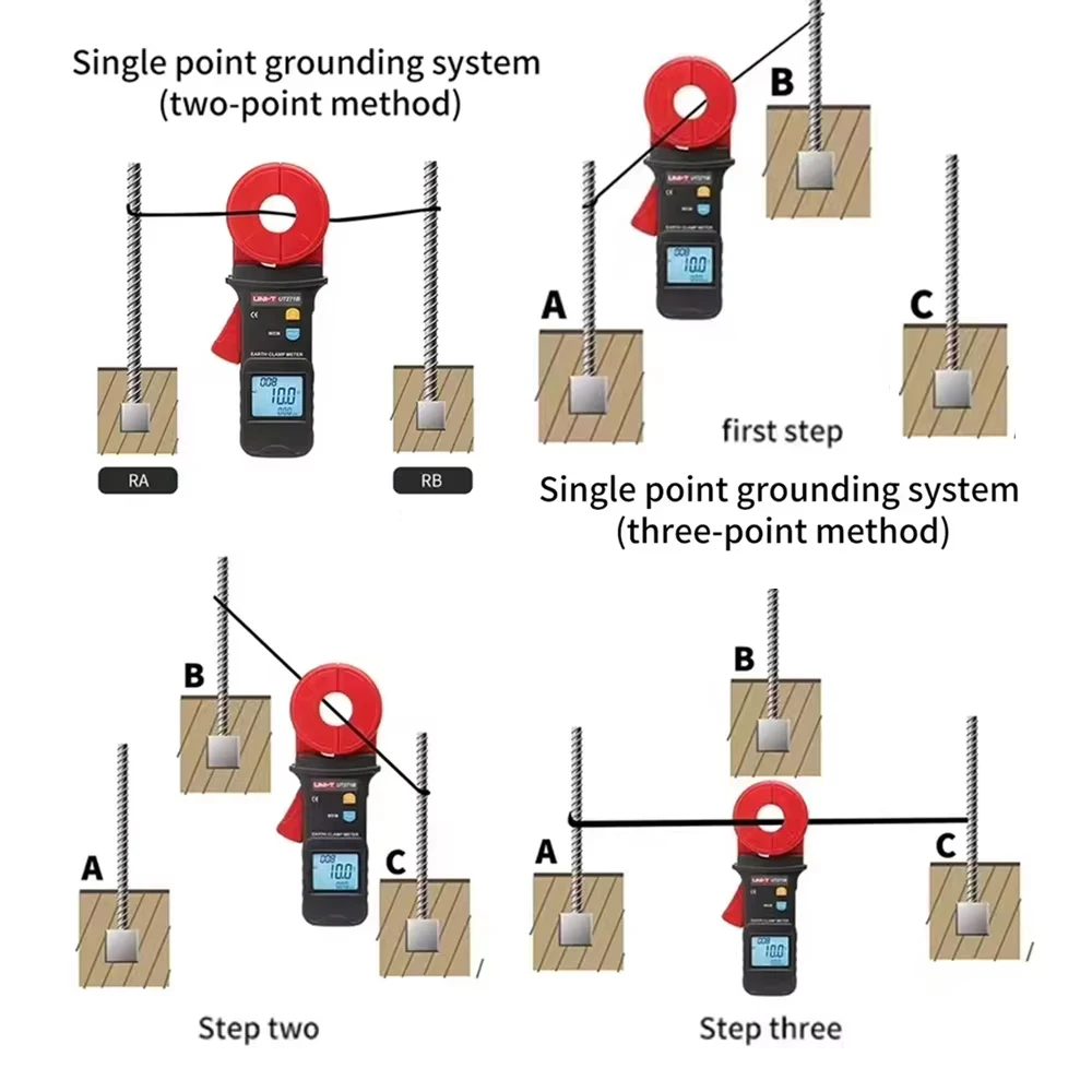 UNI-T Grounding Resistance Tester Earth Clamp Meter Ohm Electric Earth Professional Grounding Resistor Meter Clamp Meters Tools