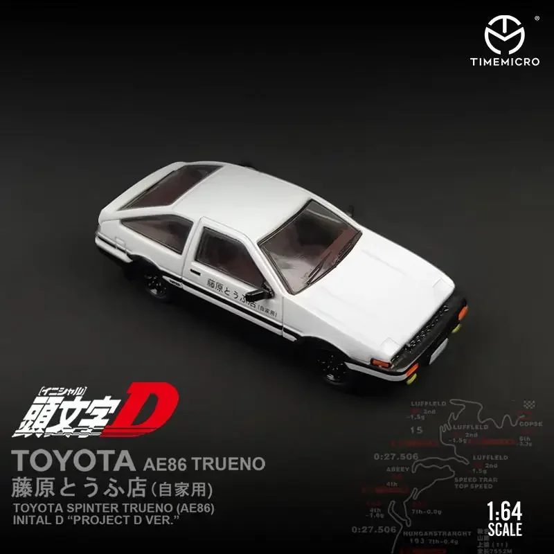 Tijd Micro 1/64 Hoofd Tekst D Toyota Ae86 Mazda RX-7 Auto Legering Speelgoed Motorvoertuig Diecast Metalen Model Kids Kerstmis Speelgoed Voor Jongens