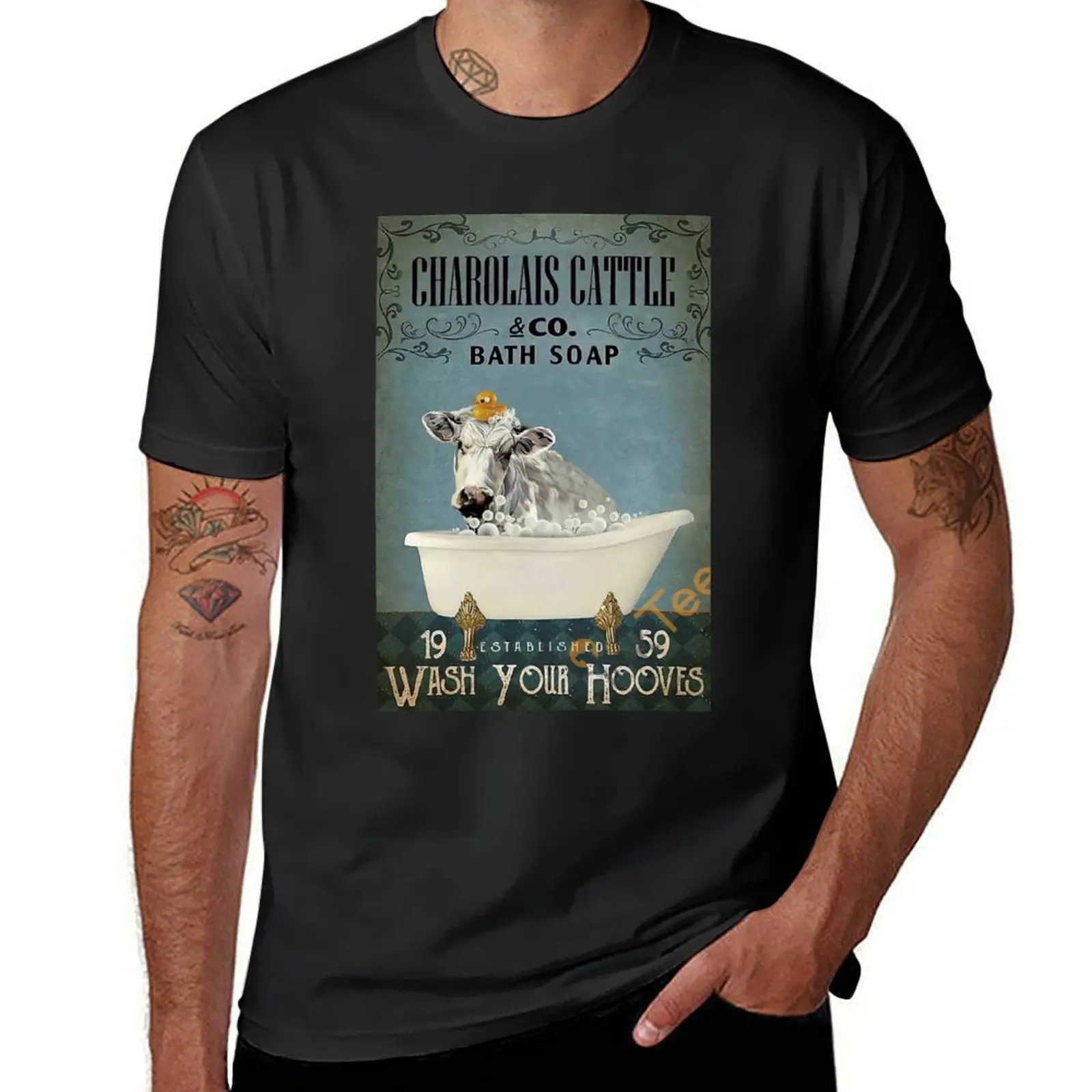 

Charolais Cattle Bath Soap Was Your Hooves - Charolais Cattle Bathroom - Charolais Cattle & Co. Bath Soap T-Shirt