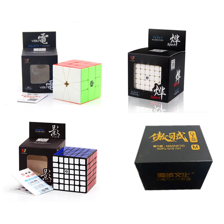 Clearance Sale QYI/MOYU Magic Cube  3x3 4x4 5x5 6x6 Black/ Stickerless QYI/MOYU Limited Edition Magic Cubes Cubo Magico