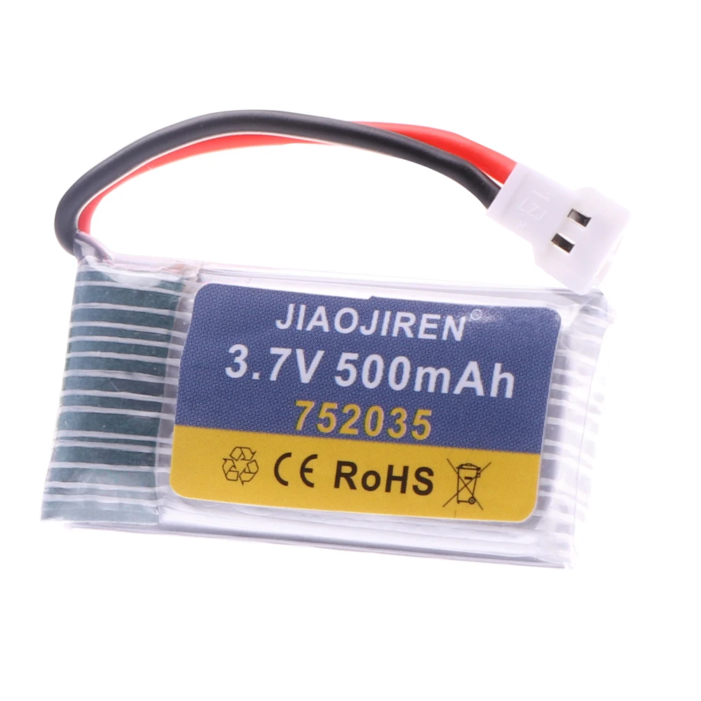 H31 Battery 752035 3.7V 500mAh Rechargeable Lipo Battery For H107 H31 KY101 E33C E33 RC Drone Spare Parts 3.7V Battery toy parts