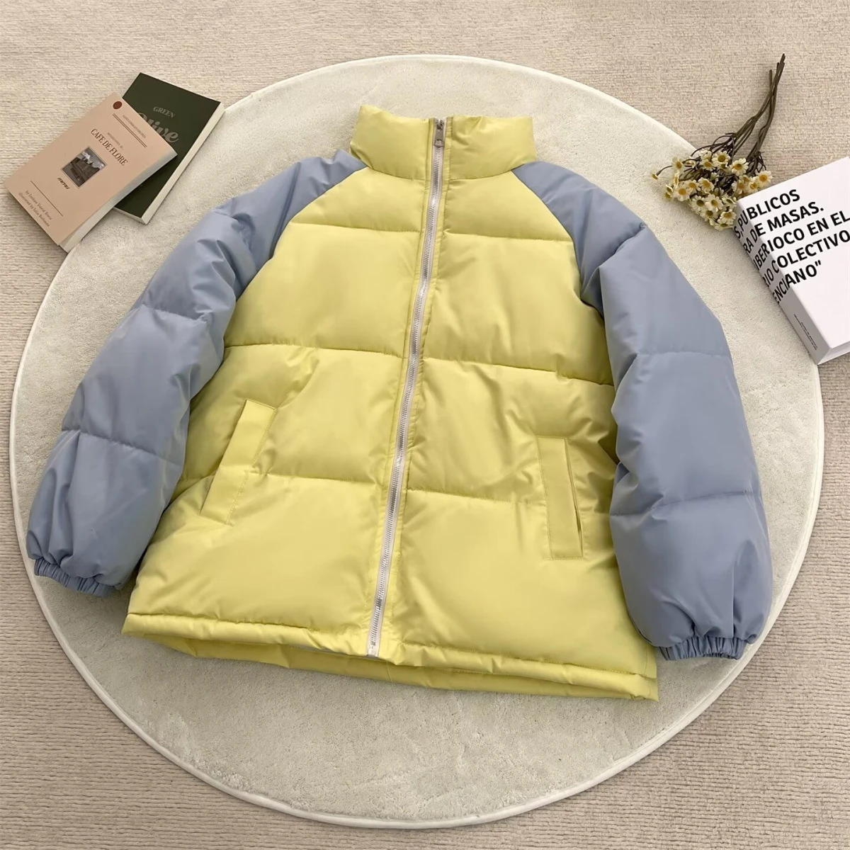 

New 2024 Men's Thiened Warm Cotton Jaet Winter Sports Casual Trendy Brand Outerwear Bread Sle Coat Youth ular Polyes...