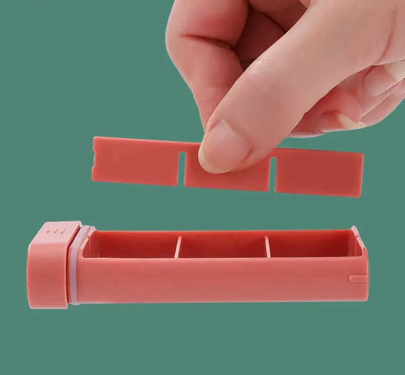 Mini Tragbare Reise-Vitaminbox Pillendose Organizer Aufbewahrung Tablettenbox 7 Tage 6 Fächer Medizin Fischöle – Detail 7