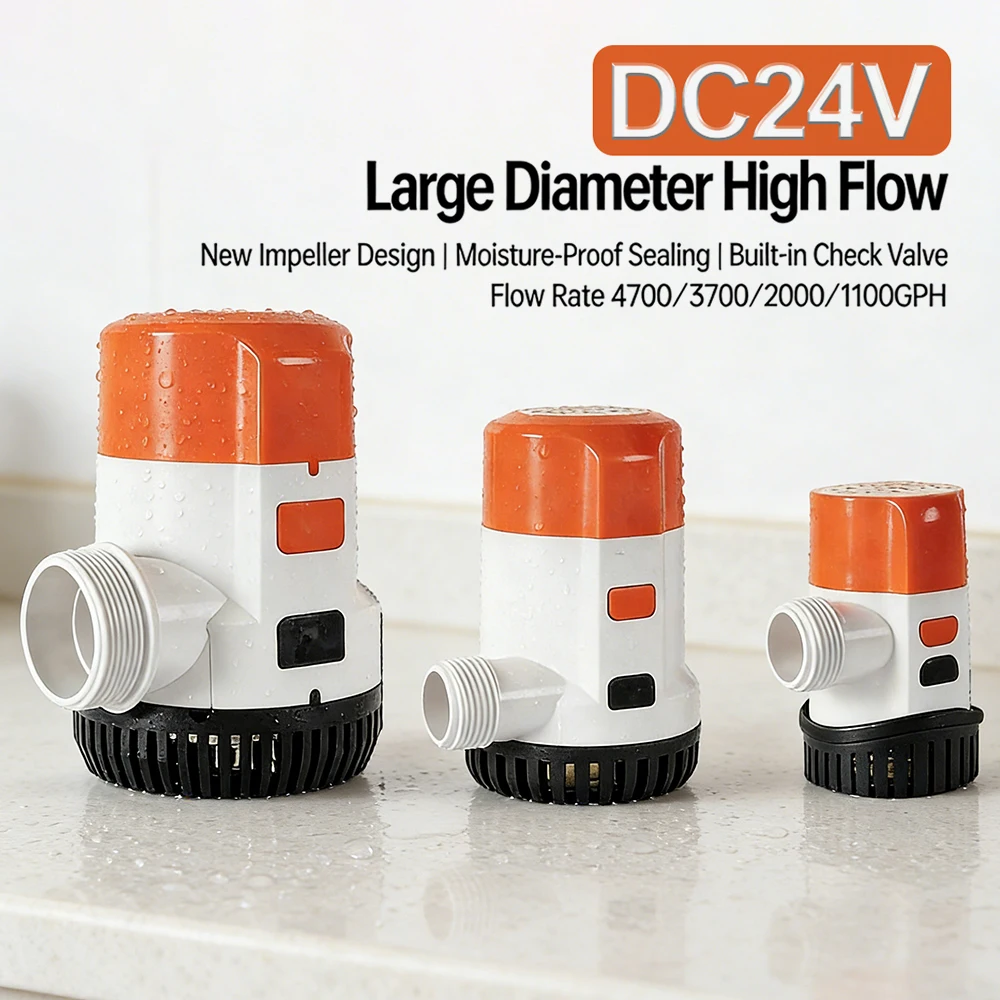 

DC24V Marine Bilge Pump Submersible Yacht Vessel Cabin Fishing Boat Drainage Pump for Aquarium/fish Tank Water Change