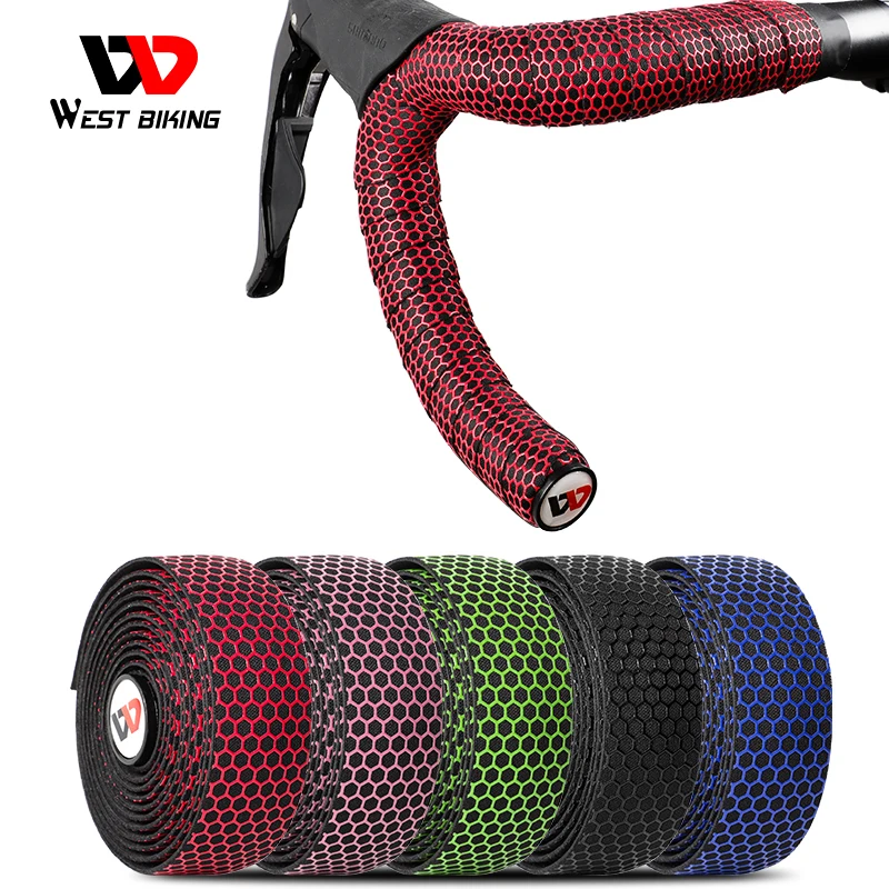 WEST BIKING Professional Bicycle Handlebar Tape Anti-slip Shock Absorption Road Bike Handle Bar Tape With Plugs Bike Accessories