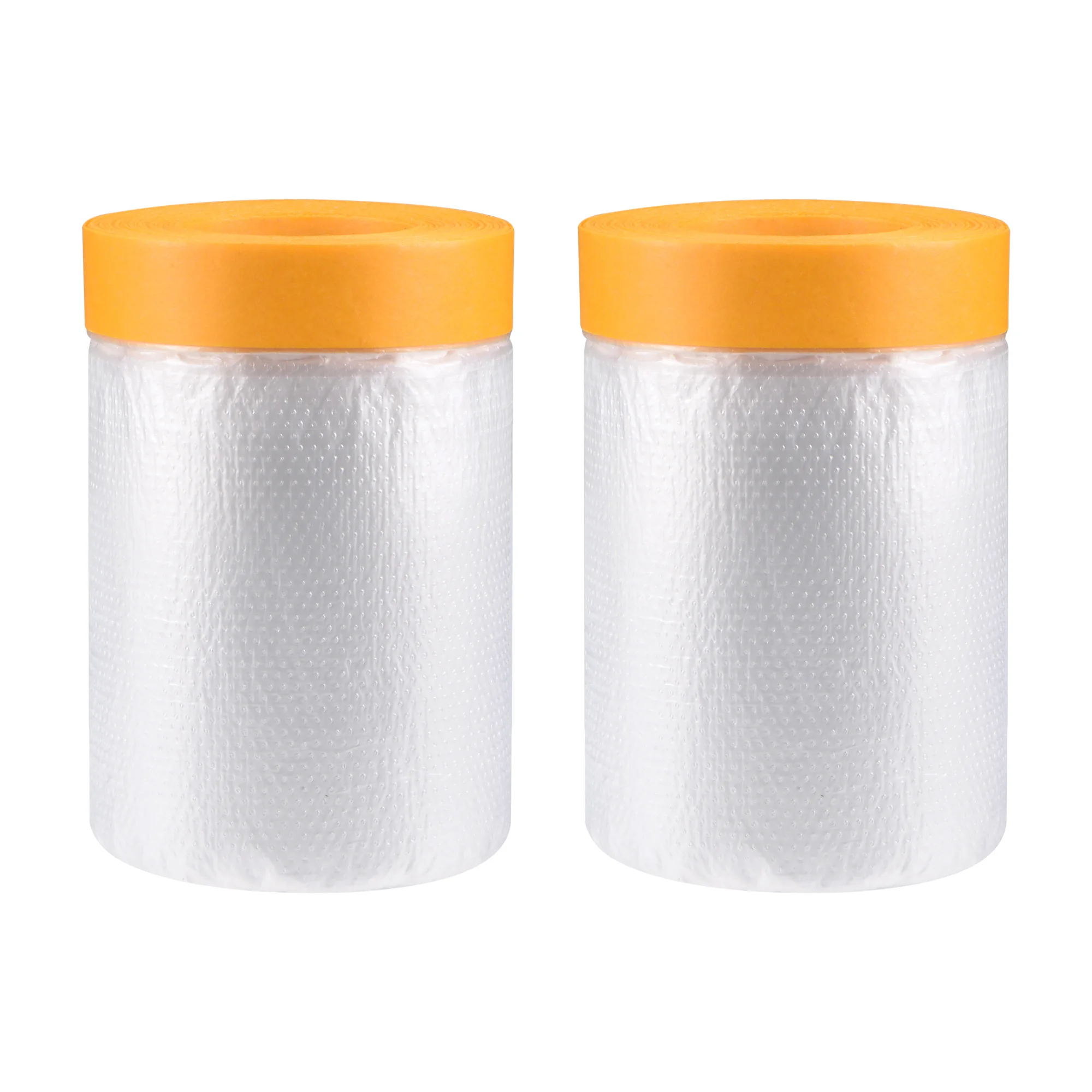 2 Rolls 20M Pre-Taped Masking Film 30/90/110cm Plastic Drop Cloth with Medium-Tack Painters Tape for Painting Protection
