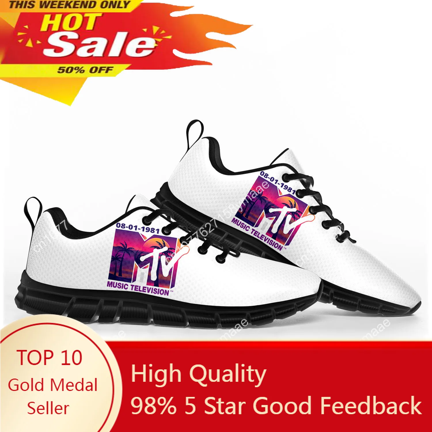 

Mtv Music Television Sports Shoes Mens Womens Teenager Kids Children Sneakers High Quality Sneaker Customize Couple Shoe Black